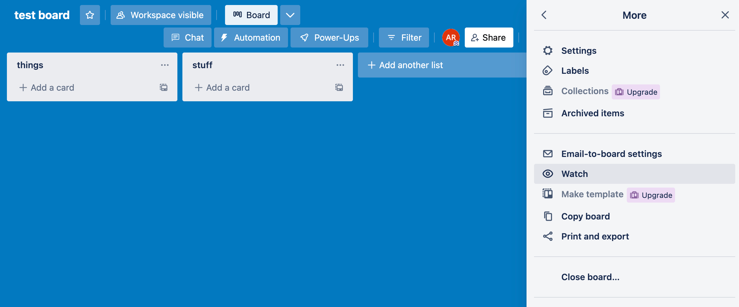 Watching a Trello Board