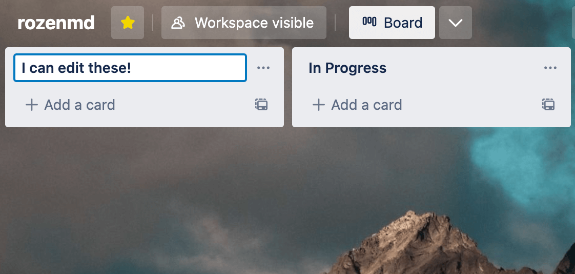 Renaming Trello Column